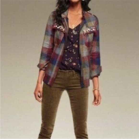 CABi Collage Plaid Zip Up Jacket #3555 size medium - Picture 3 of 5